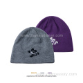 Adult Flocking Embroidery Knitted Acrylic 6 Panel Beanie